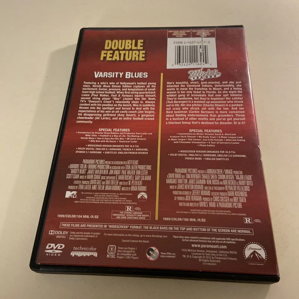 Double Feature Varsity Blues and Major League DVD Foto 2 de 4