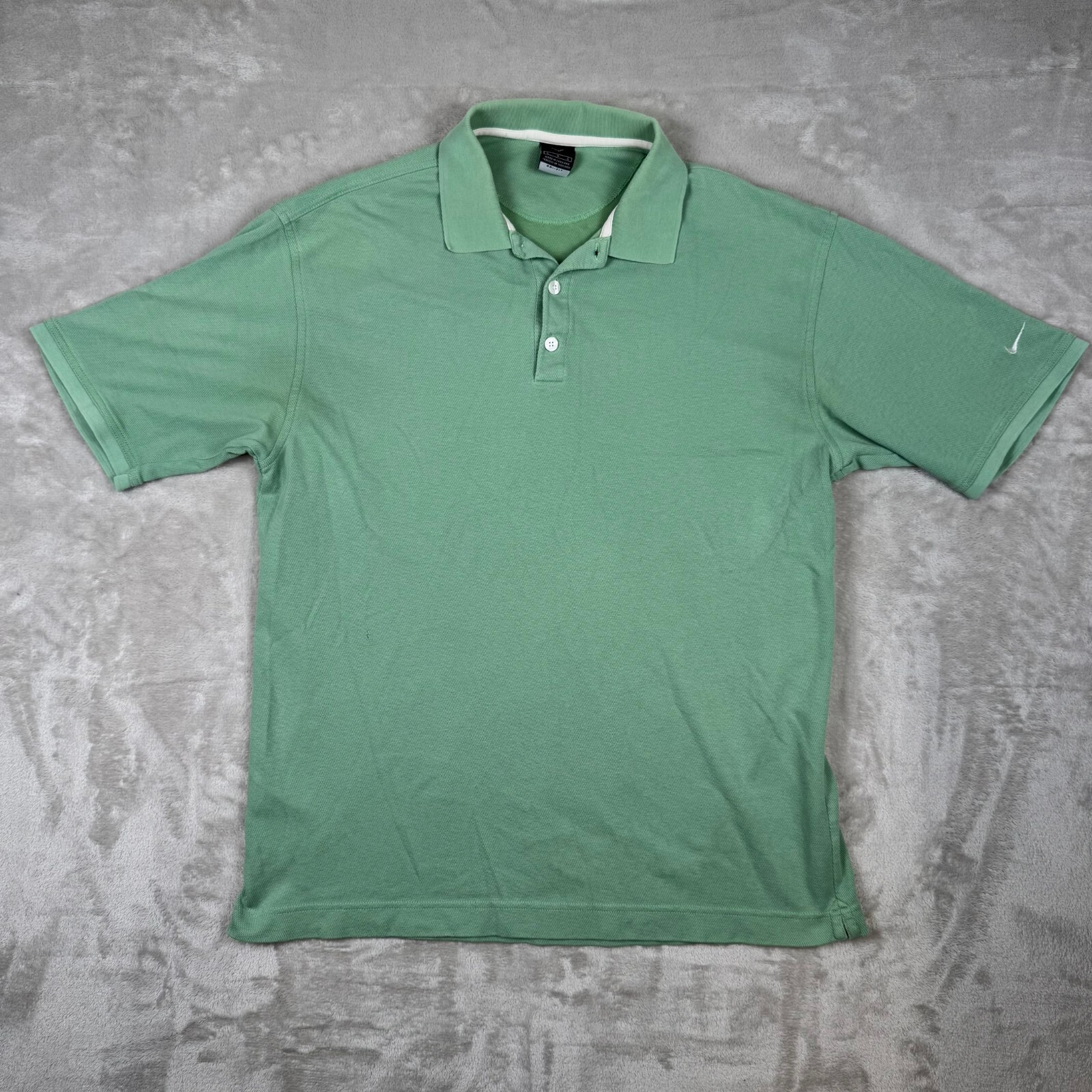 Nike Mens Polo Golf Shirt Size L Tour Performance Dri-Fit Green Short Sleeve