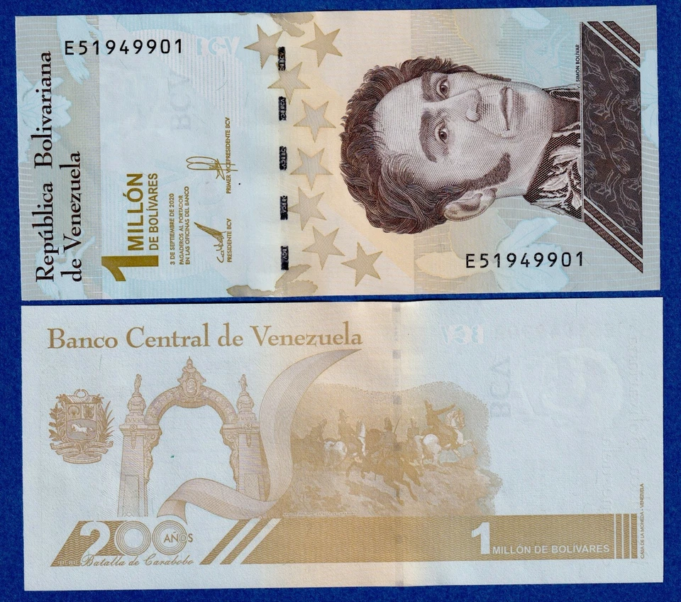 Venezuela 1 Million 1000000 1,000,000 Bolivares 2020/2021 P-New UNC - Bild 1 von 1