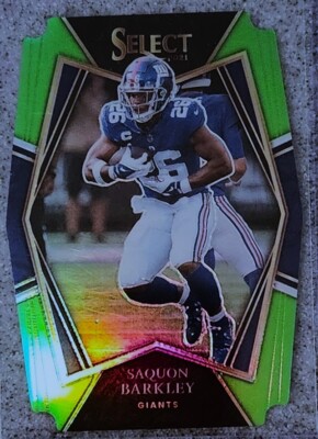 2021 Panini Select  Premier Saquon Barkley #12 Green Prizm Die-Cut 223/349