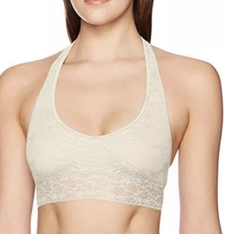 Calvin Klein Womens Bare Lace unlined Nymph Bralette Ivory large