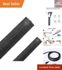 2-Pack 25FT Expandable Braided Wire Loom: Flexible  Flame-Retardant Solutions