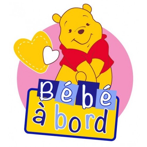 Autocollant "Bébé à Bord" Avec Bébé Porcinet (Winnie L'Ourson) - Dimensions 14 Cm - Vinyle Haute Qualité, Pour Vitre Ou Carrosserie - 8