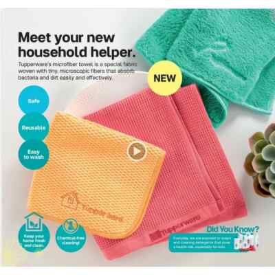 TUPPERWARE Microfiber Towel   Dust, Multi-Purpose, Window, or 3pcs Set
