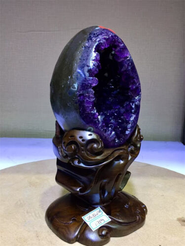 1,75kg Natürlicher Amethyst Geode Quarz Cluster Kristall Füllhorn Heilung + Ständer - Bild 6 von 8