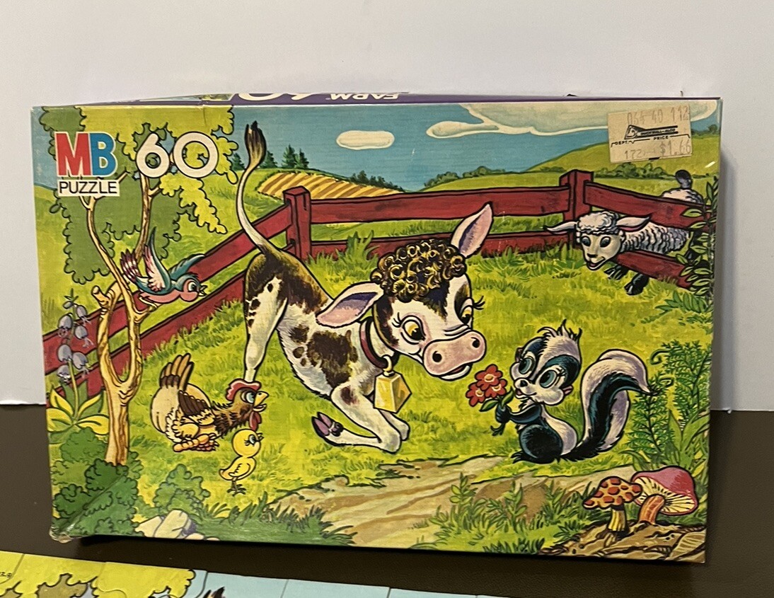 VINTAGE Milton Bradley MB FARM Puzzle 60 Piece 11” x 16