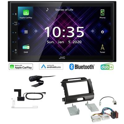 JVC Radio Apple CarPlay Android DAB+ für KIA Sportage 2010-2015 grau/anthrazit
