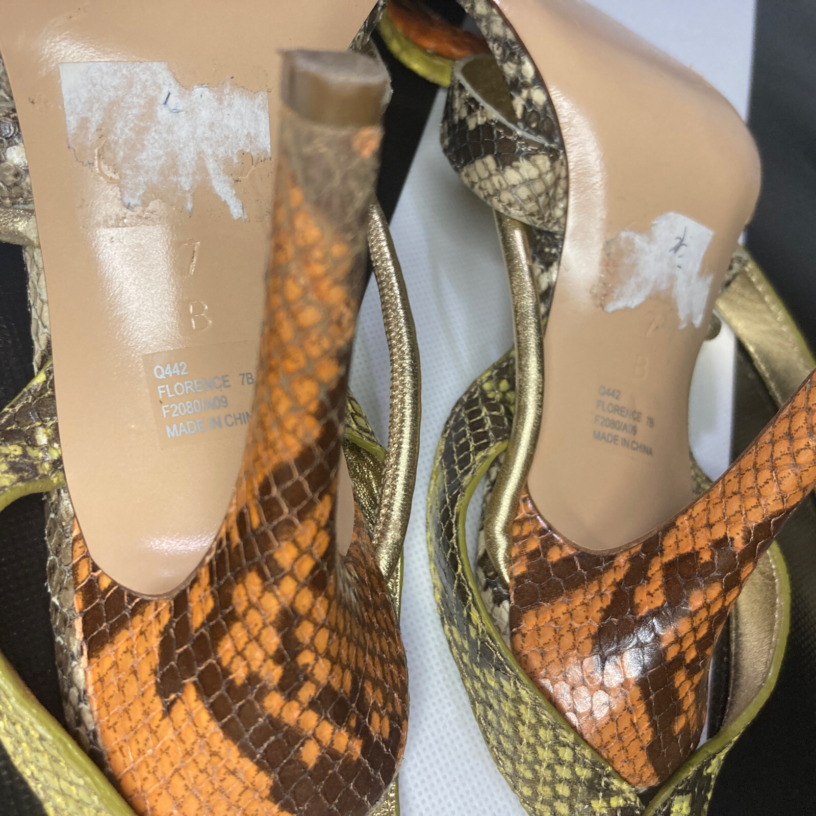 Coach Florence Heels Printed Python Snake Strap S… - image 7