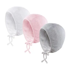 Newborn Baby Hospital Hat Infant Set Head Cap Lovely Ears Belt Beanie 0-6Mont...