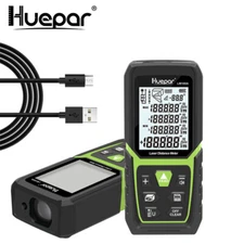 Huepar 330Ft/100M Laser Distance Meter Range Finder Measure with Li-ion Battery
