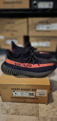 Size 8.5 - adidas Yeezy Boost 350 V2 Low Red Stripe  display picture 1