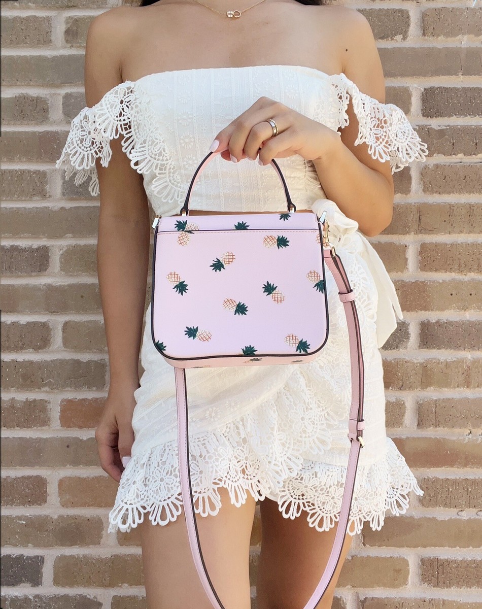 Kate Spade Colada Staci Pineapple Square Flap Crossbody Top