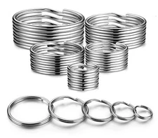 20 Pcs Stainless Steel Split Key Rings Assorted Sizes for DIY Dog Pet Collar Tag