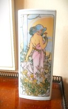 Hutchenreuther Porcelain Vase Alfons Mucha The Flowers Art Nouveau Style