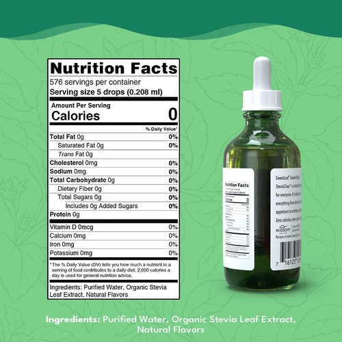 SweetLeaf Sweet Drops Liquid Stevia Sweetener, Stevia Clear, 4 oz - Picture 2 of 8