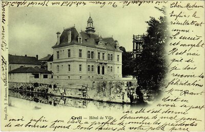 Old postcard Creil hotel de Ville (1185864)