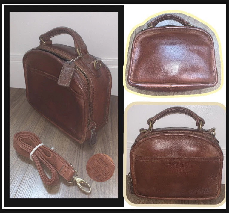 Fiambrera vintage COACH 9991 cuero bronceado bolso bandolera hombro 2 vías 1996 Foto 2 de 4