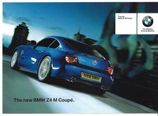 BMW Z4 M Coupè 2006 UK Market piccolo formato foglio singolo brochure lancio