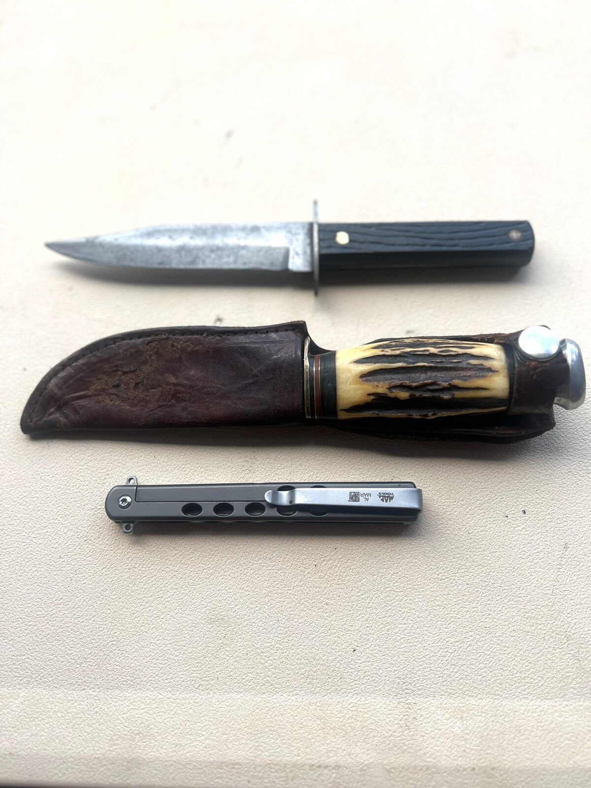 Vintage Hoffritz Knife England & Armstrong Fix Blade + Al Mar Quick
