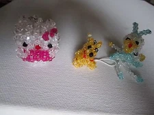 handmade 3pcs Hello Kitty,Yellow dog, Daysi Charm Keychain String for Cell phone