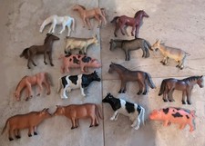 Farm Animal Toy Lot Set of 16 Plastic Farm Animals Figures