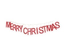 New Merry Christmas Light-Up hanging Letters Banner 115 Red LED Lights 9'
