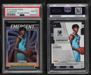 2019-20 Panini Prizm Emergent Silver Ja Morant #17 PSA 10 GEM MT Rookie RC