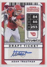 2020 Contenders Draft Picks College Ticket Blue Foil Adam Trautman #205 Auto 9r9