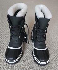 Sorel CARIBOU Women's Waterproof Boot Size 8 Black/Stone NEW