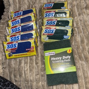 9 Assorted All Surface & Heavy Duty SOS PADS + 4 Heavy Duty Scouring Pads NEW