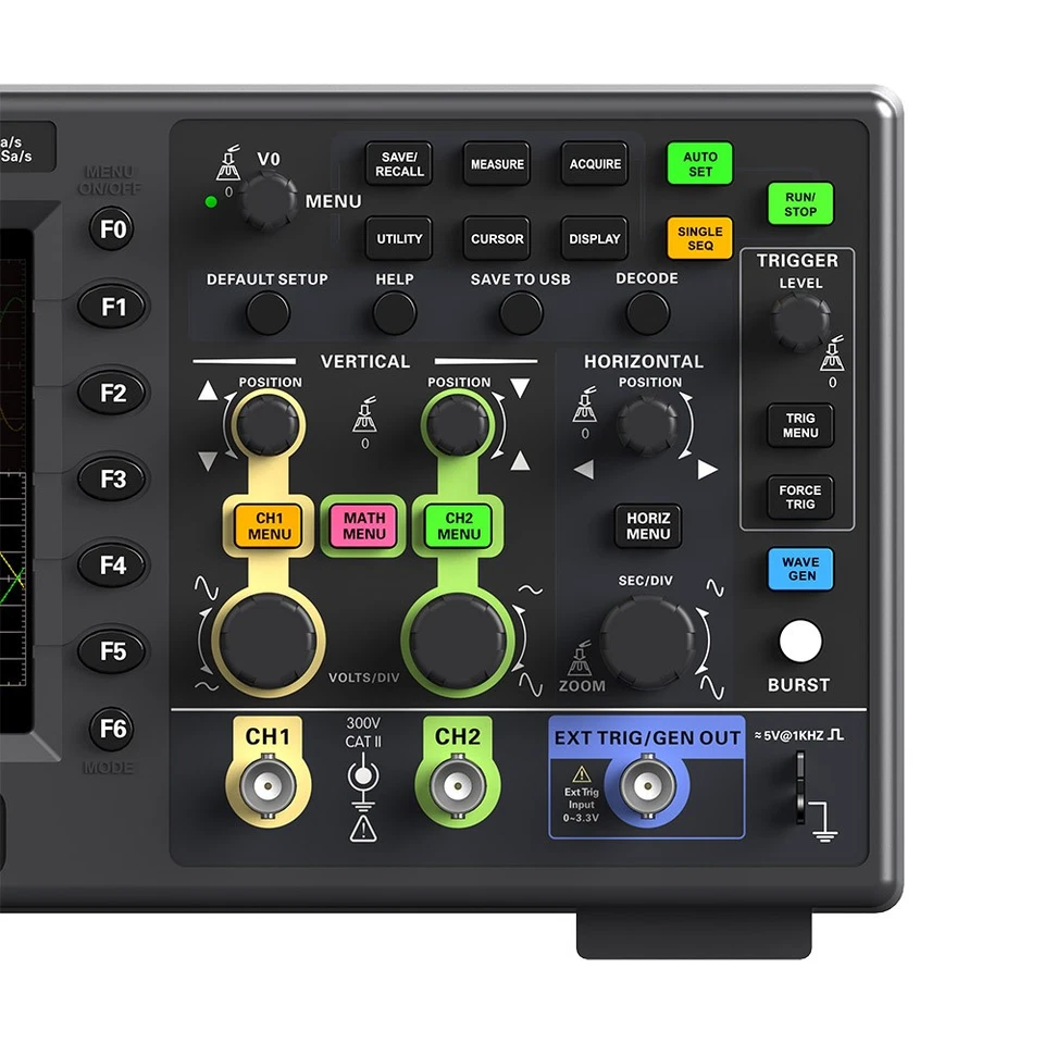 Hantek 2CH Digital Storage Oscilloscope Signal Generator 200Mhz 2GS/s DSO2D20 - Image 3 of 4