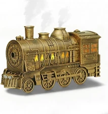 Retro train aroma humidifier with dual-color LED light,Christmas decoration gift