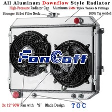 3-Row Aluminum Radiator&Shroud Fan fit 70-74 Dodge Challenger Plymouth Barracuda