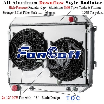 3-Row Aluminum Radiator+Shroud Fan For 70-74 Dodge Challenger Plymouth Barracuda