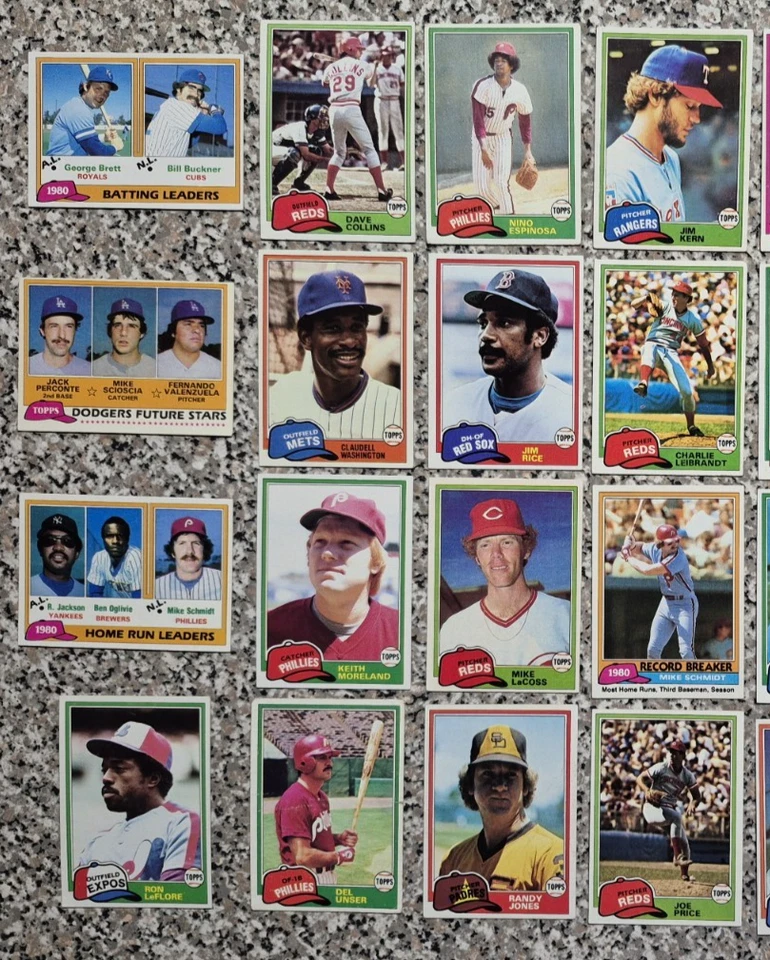 Topps Baseball Sports Trading MLB Card 30 Card Lot Old Vintage 1981 Free Shippin - Image 3 of 4