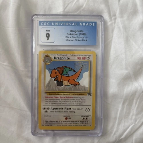 Dragonite Pokémon (1999) Black Star Promo - 5 Mewtwo Strikes Back CGC MINT 9