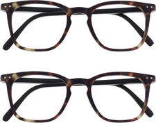 OPULIZE Bex Reading Glasses 2 Pack Large Square Cool Designer Frame Spring Hing
