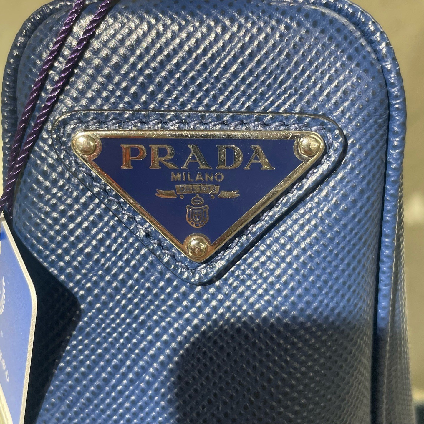 Prada Triangle Blue Logo Shoulder Crossbody Bag thumbnail 3