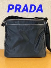 Prada Tessuto Nylon Schultertasche Schwarz Logo Gebraucht Damen Herren
