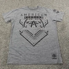 American Fighter Shirt Mens XL Gray Graphic Logo Short Sleeve Tee Athletic MMA