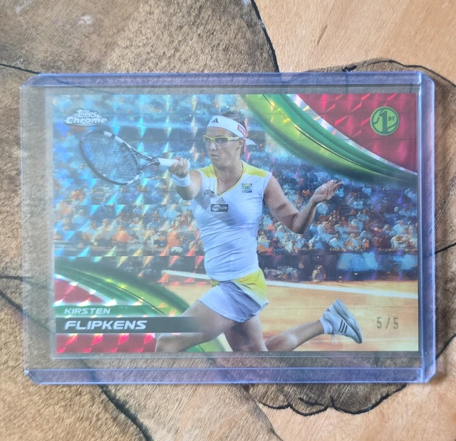 Topps 2025 Chrome Tennis Kirsten Flipkens #255 Red Geometric /5 BOOK END!!!!