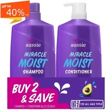 Aussie Miracle Moist Shampoo and Conditioner Dual Pack Hair Set, 26.2 fl oz 0.69 per fl oz