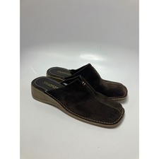 Liz Claiborne villager brown suede slip on mules vintage Y2K style women size 9