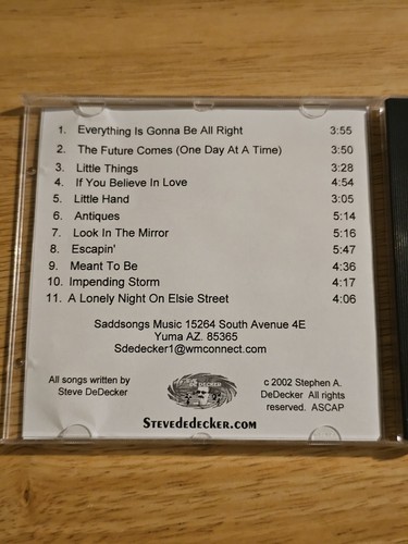 Matter of Time by Steve DeDecker CD 2002 Signed VG - Picture 4 of 5