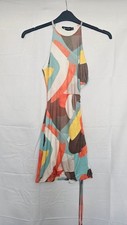 PrettyLittleThing Women's Multi Abstract Print Cut Out Bodycon Dress Size UK 6