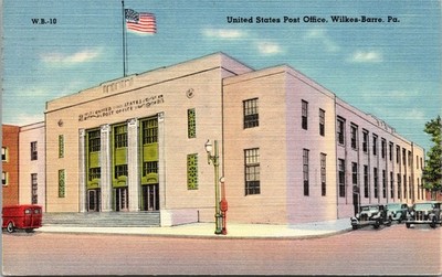 Wilkes-Barre PA US Post Office Postcard used 1940s