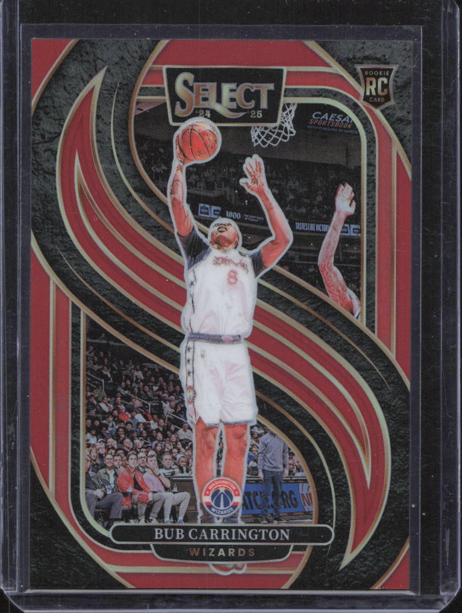 2024-25 Panini Select #197 Bub Carrington Red Prizm #/199