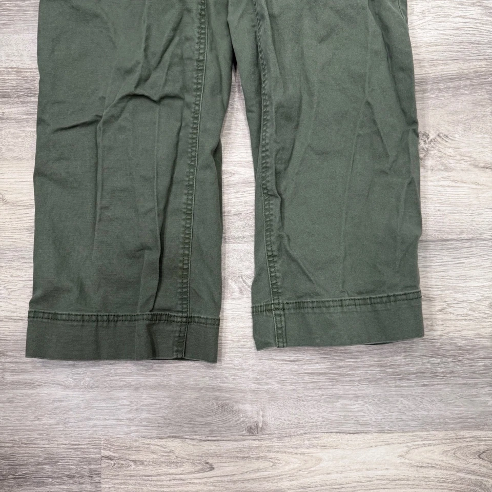 Old Navy Olive Green Wide Leg Cropped Pants Petite Size 6 Womens Casual - Image 4 of 4