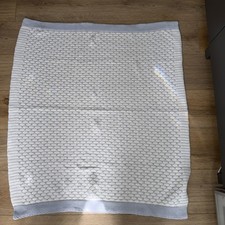 Pottery Barn Kids, Sweater Knit Blanket, 30 x 40", baby blue White