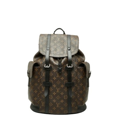 Louis Vuitton Monogram Macassar Christopher MM Backpack M43735 Brown Noir Black